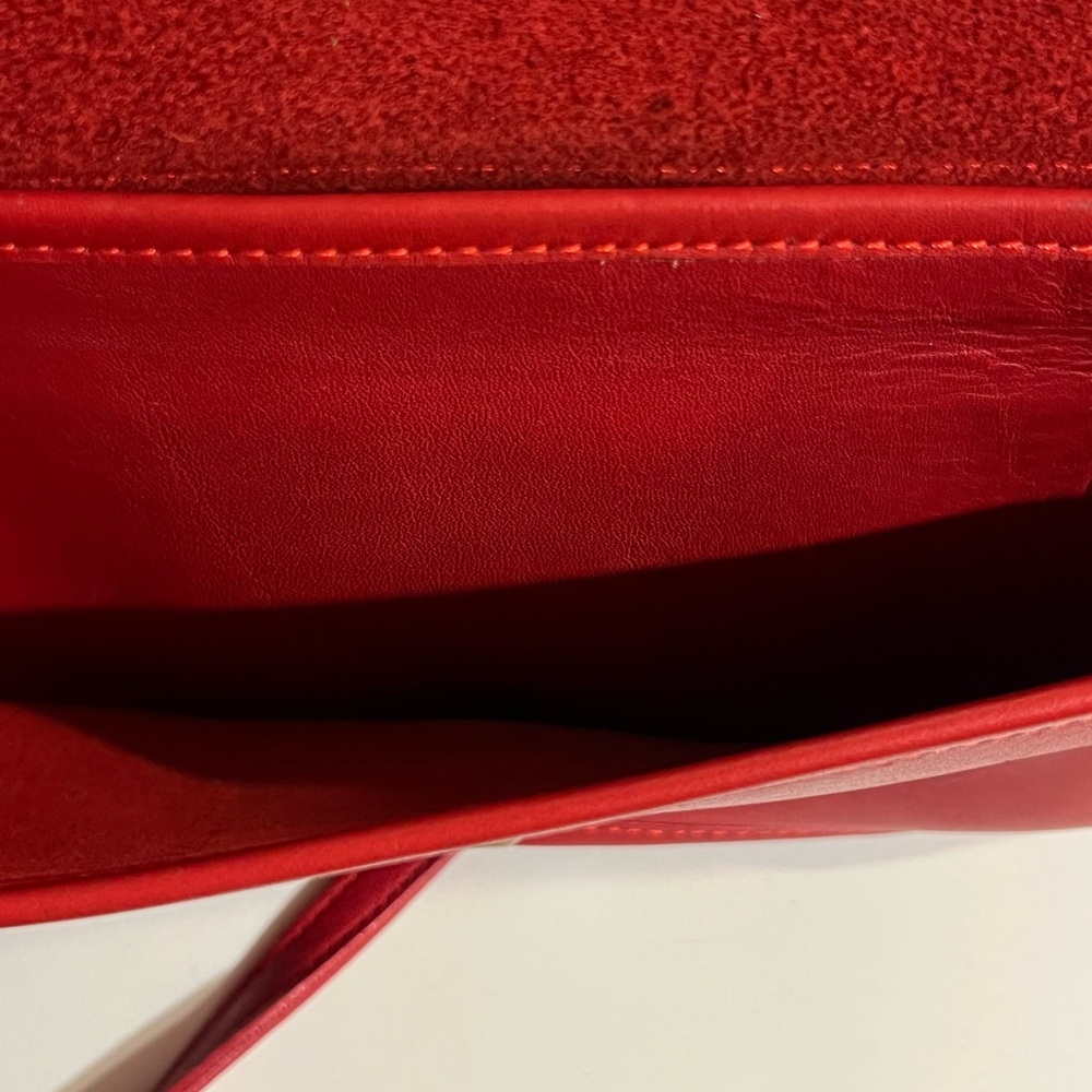 Vintage rare Coach 024-0641 Red Leather Convertible Clutch bag Made in NYC